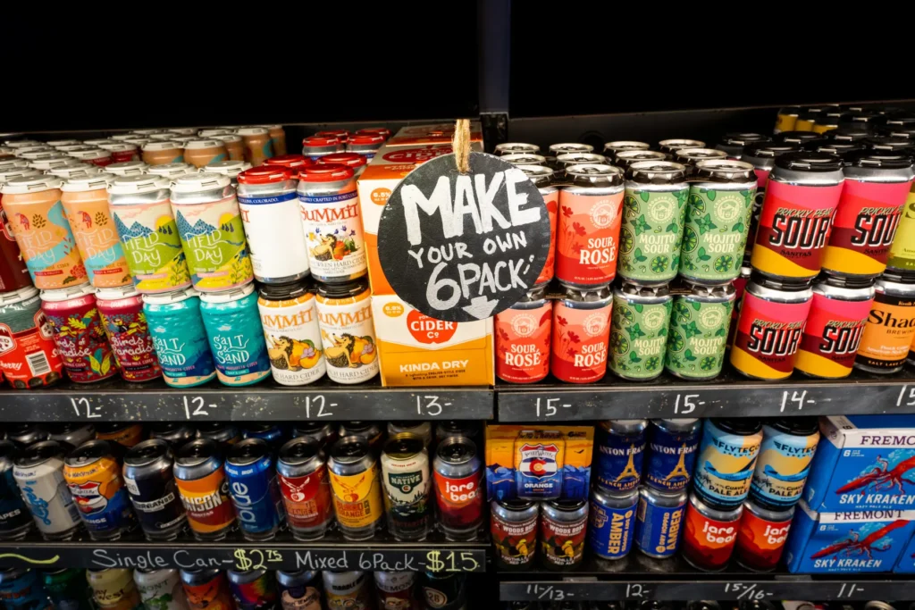 Make your own 6-pack at Bottle Shop 33 on South Gaylord Street in Denver, March 5, 2024.